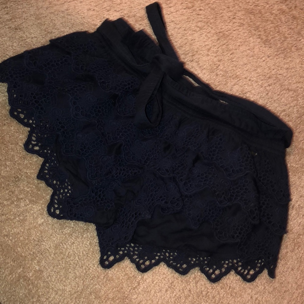 Hollister navy blue lace shorts